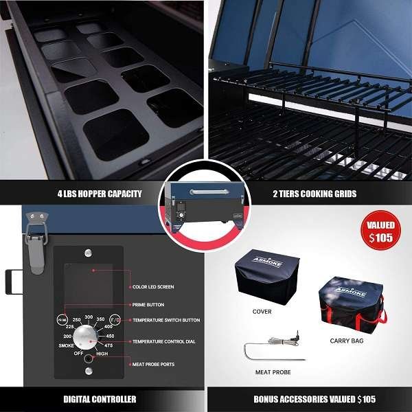 What is the Key Features Of ASMOKE AS300 Tabletop Grill